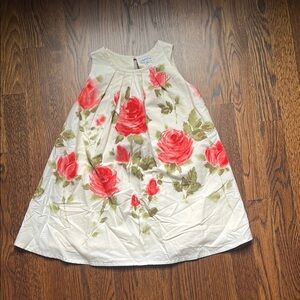 Lindsey Berns Girls' Floral A-Line Dress with Red Roses